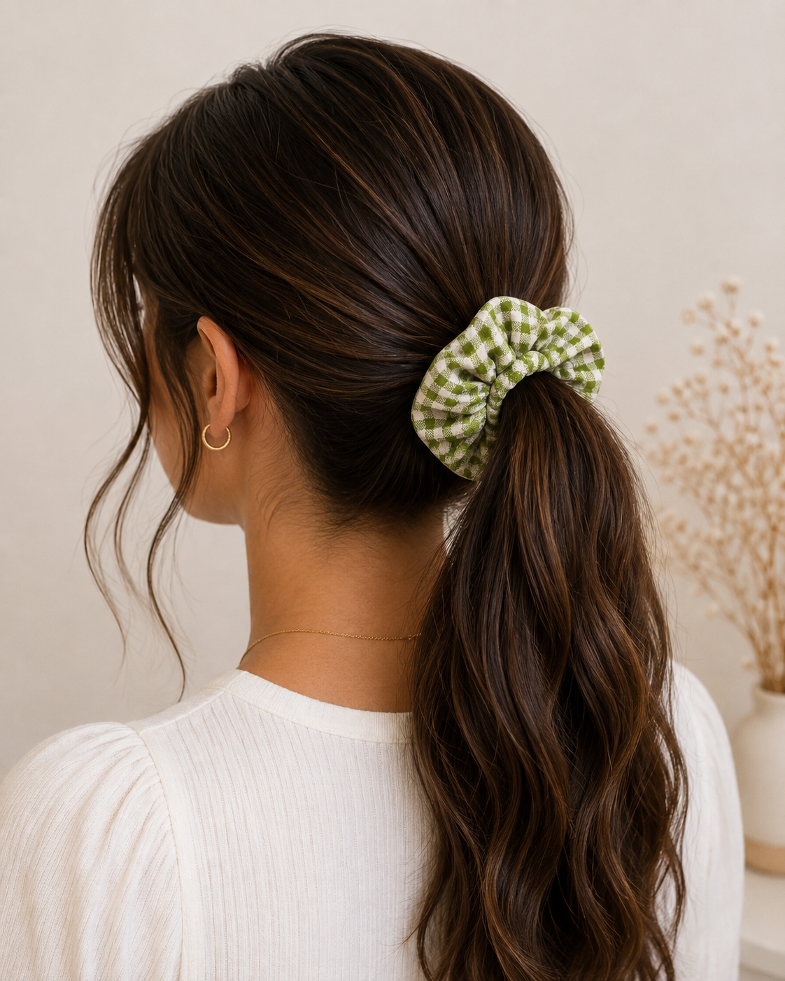Scrunchie vichy verde