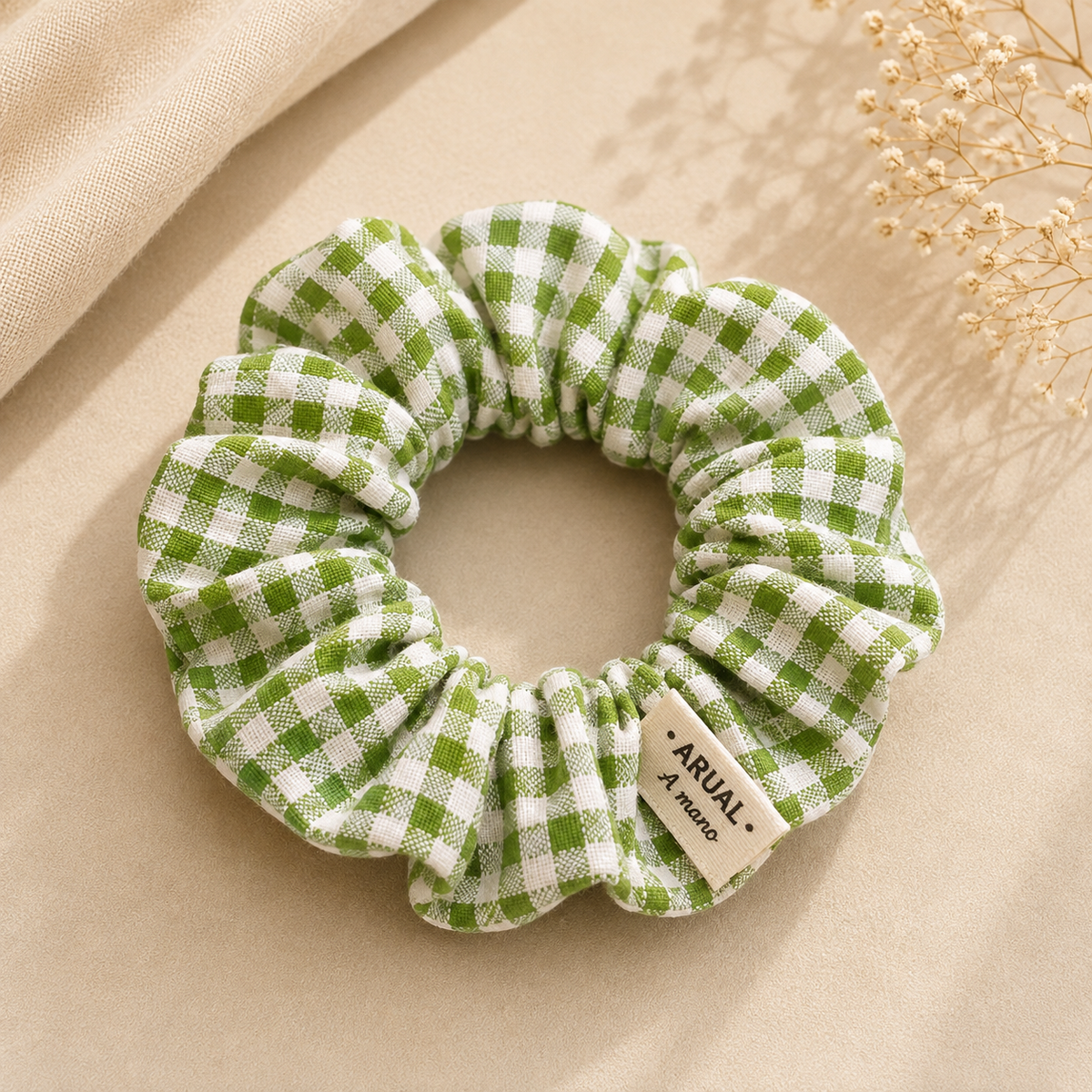 Scrunchie vichy verde