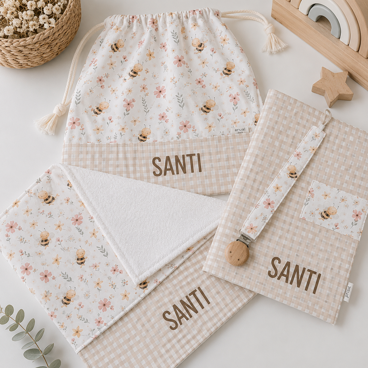 Set de Nacimiento personalizado con porta documentos