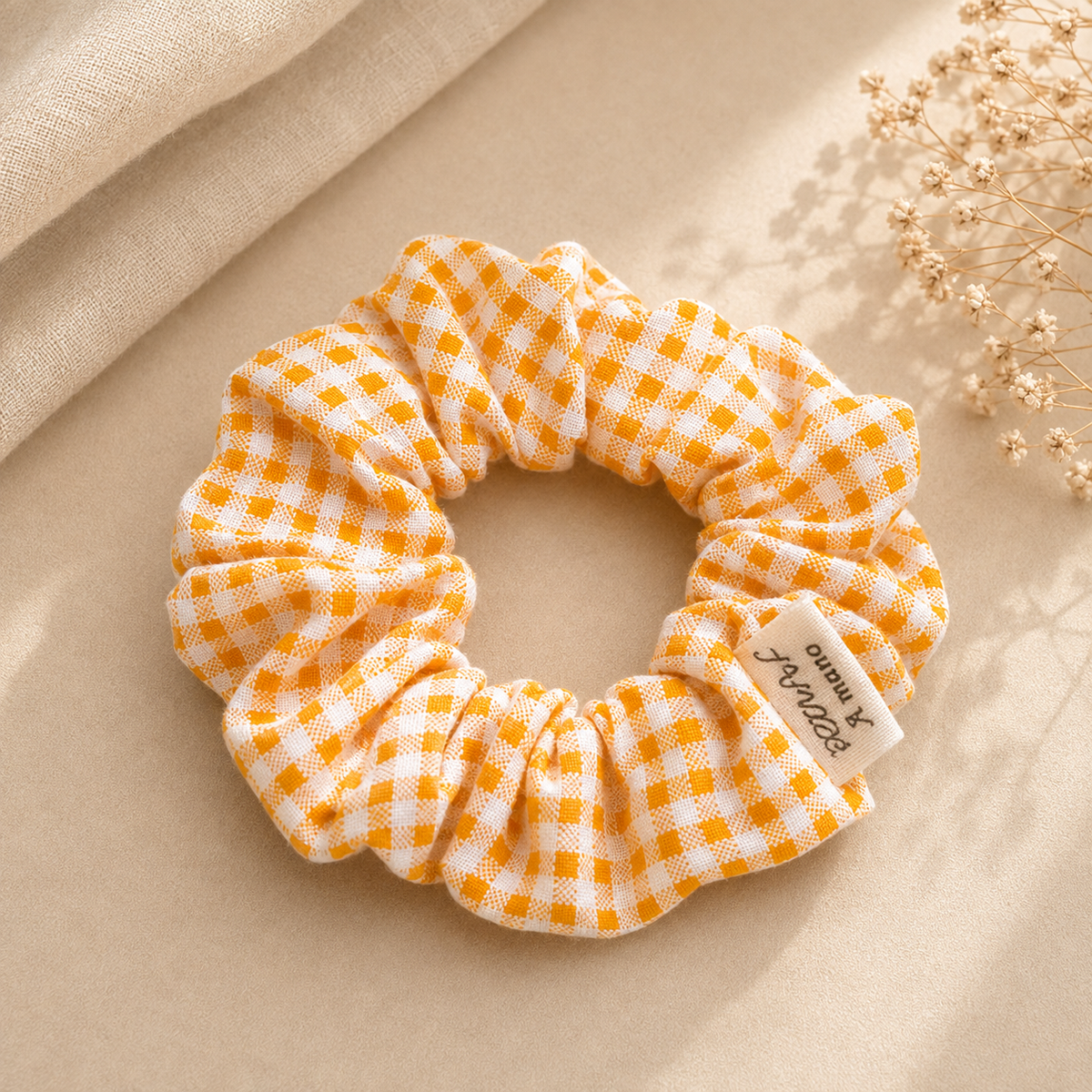 Scrunchie vichy calabaza