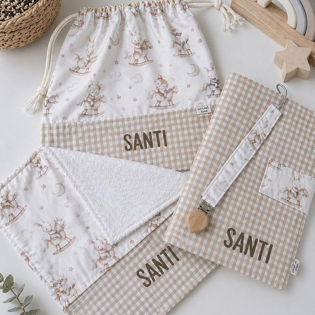 Set de Nacimiento personalizado con porta documentos