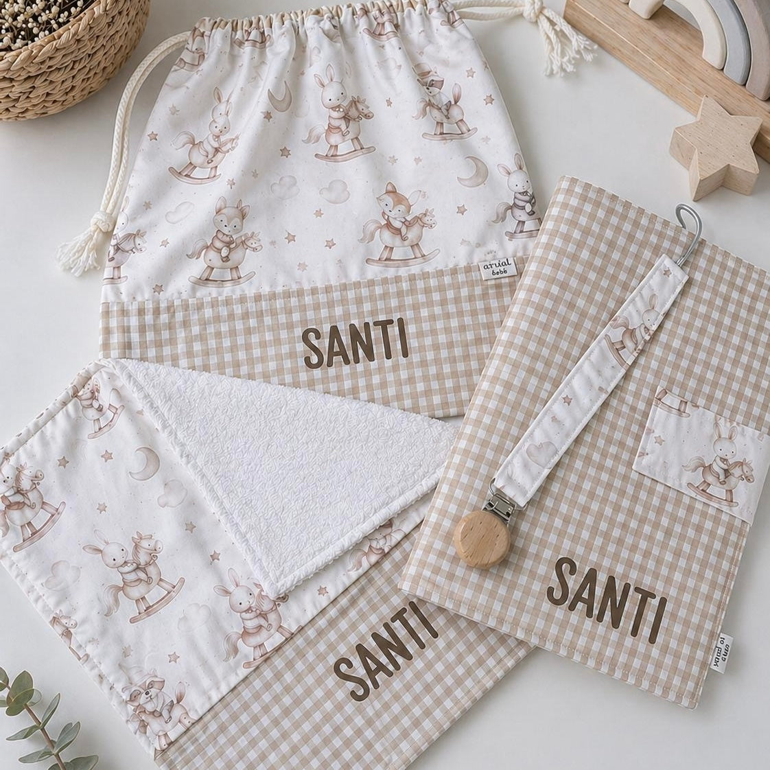Set de Nacimiento personalizado con porta documentos
