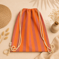 Mochila cuerdas rayas naranja