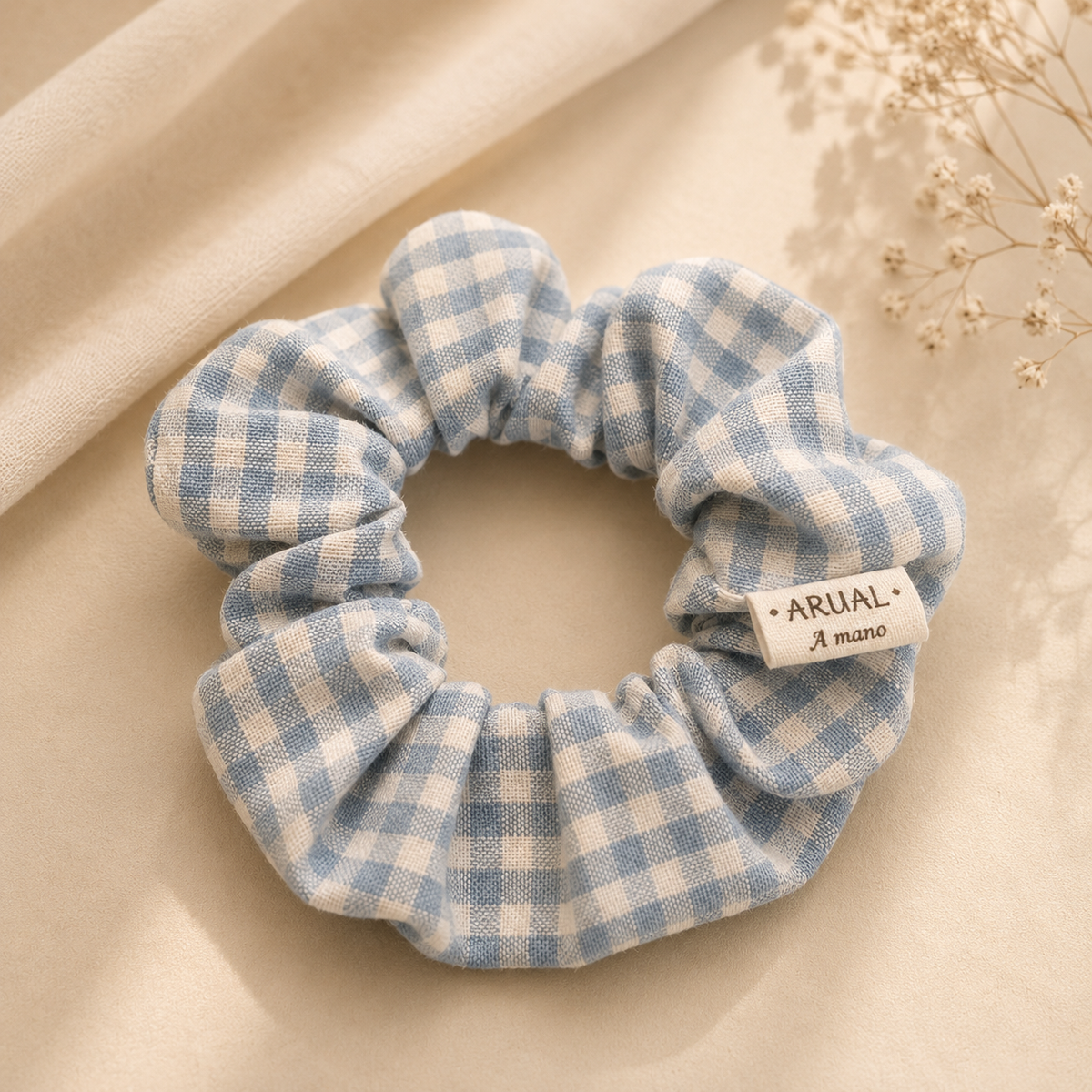 Scrunchie vichy azul