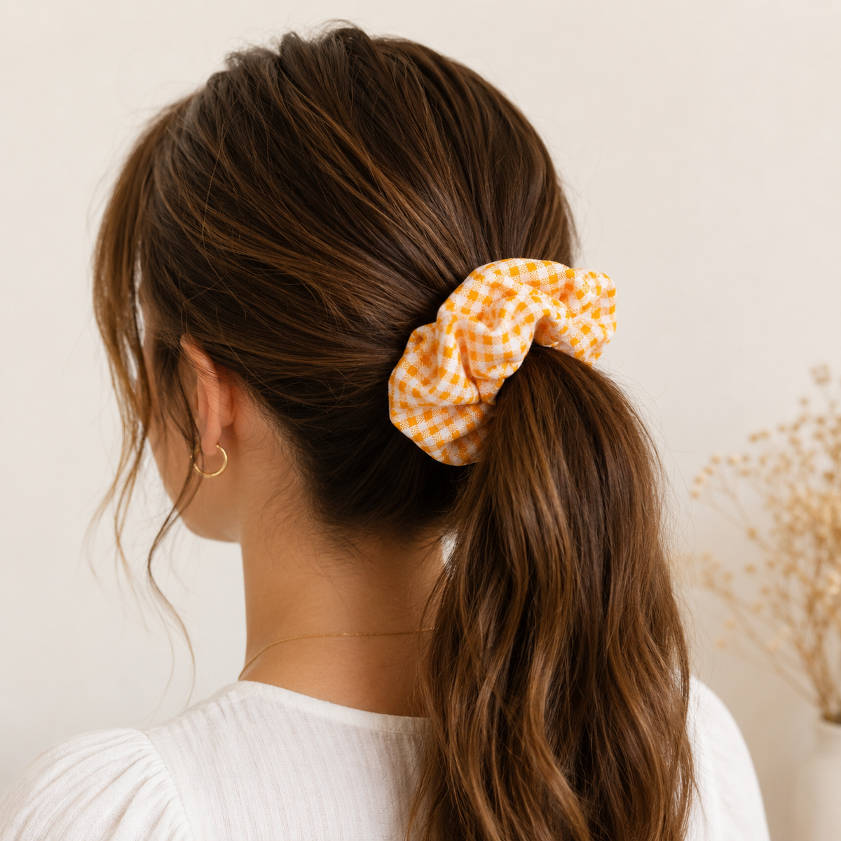 Scrunchie vichy calabaza