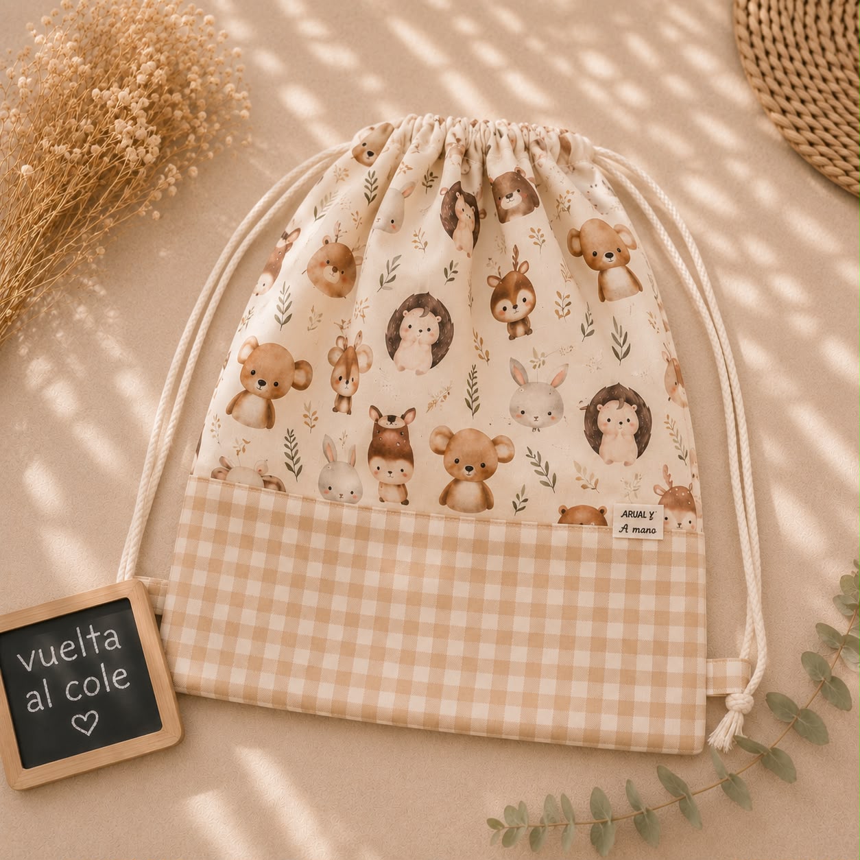 Mochila saco Animales del bosque